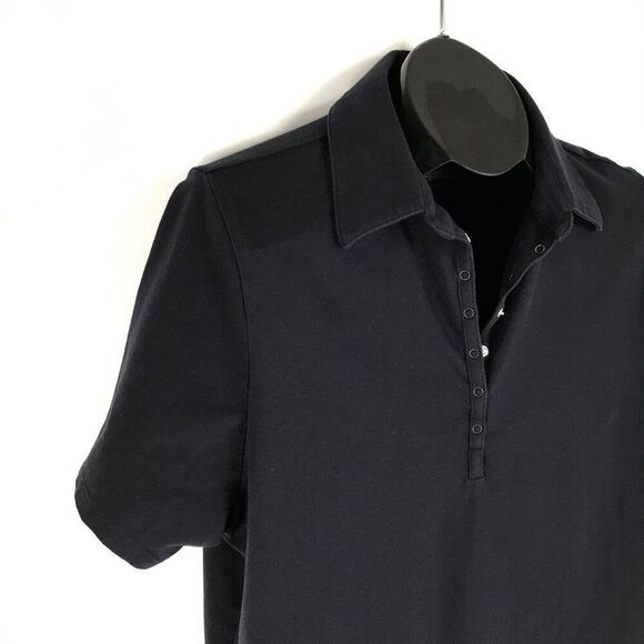 Lane Bryant Venezia Snap-Up Polo Tee Women’s Plus Size 14/16 Black Stretch Knit - Picture 4 of 8